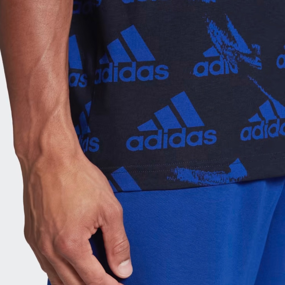 NWT Adidas Brand Love Printed Tee, color Legend Ink Blue, multiple sizes - Picture 6 of 7